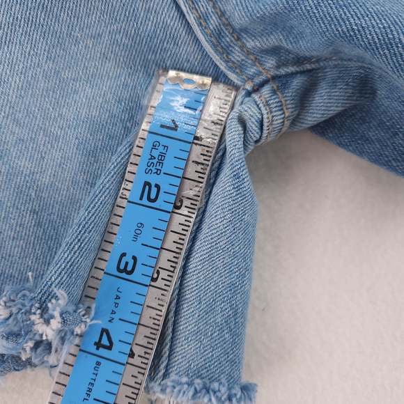 Denim Shorts High Rise Distressed Women's Blue Jean size large - Picture 6 of 8